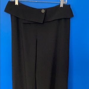 THALIAN Wool Blend Crepe Loose-Leg Pants